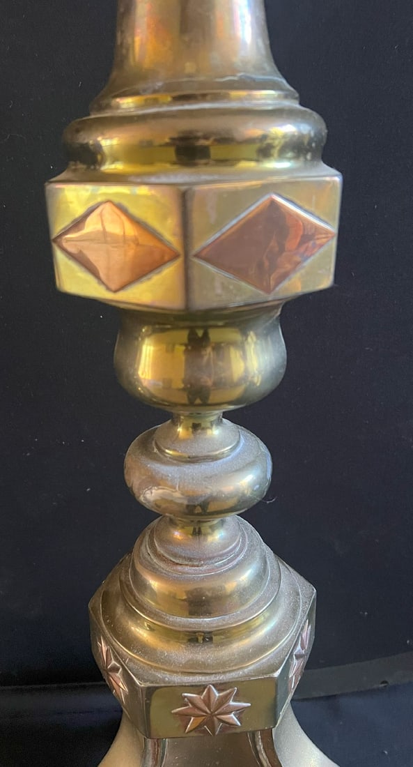 Pair of church candlesticks or altar candlesticks - 5