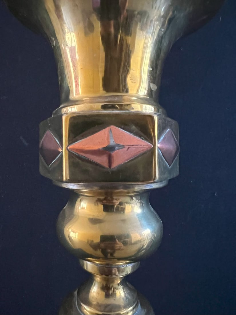 Pair of church candlesticks or altar candlesticks - 6