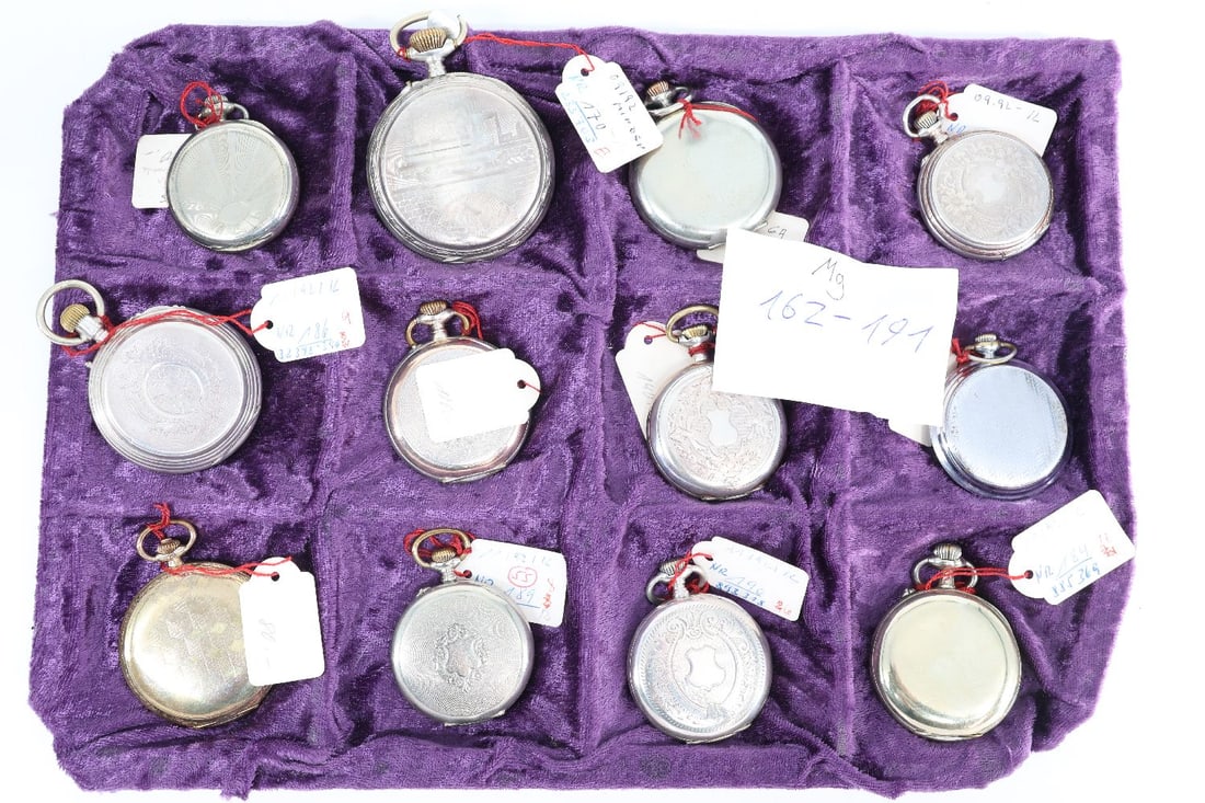 Set of 12 pocket watches, some marked (Omega...) - 3
