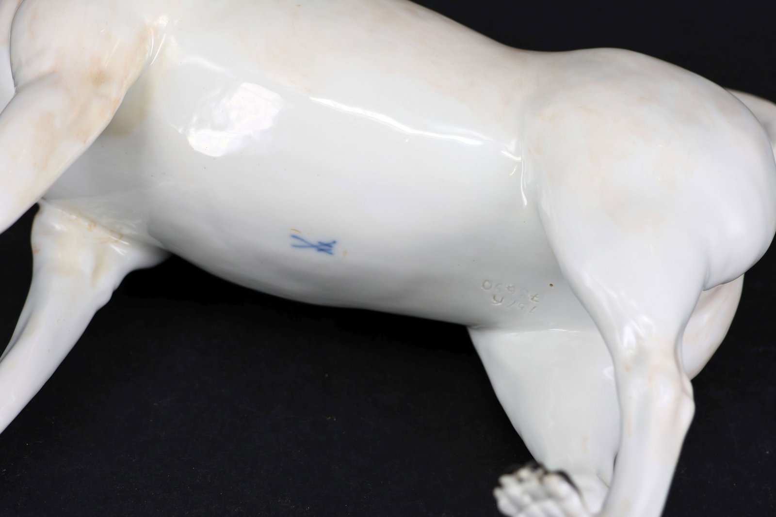 Meissen, large standing pug with finely crafted eyes - 6