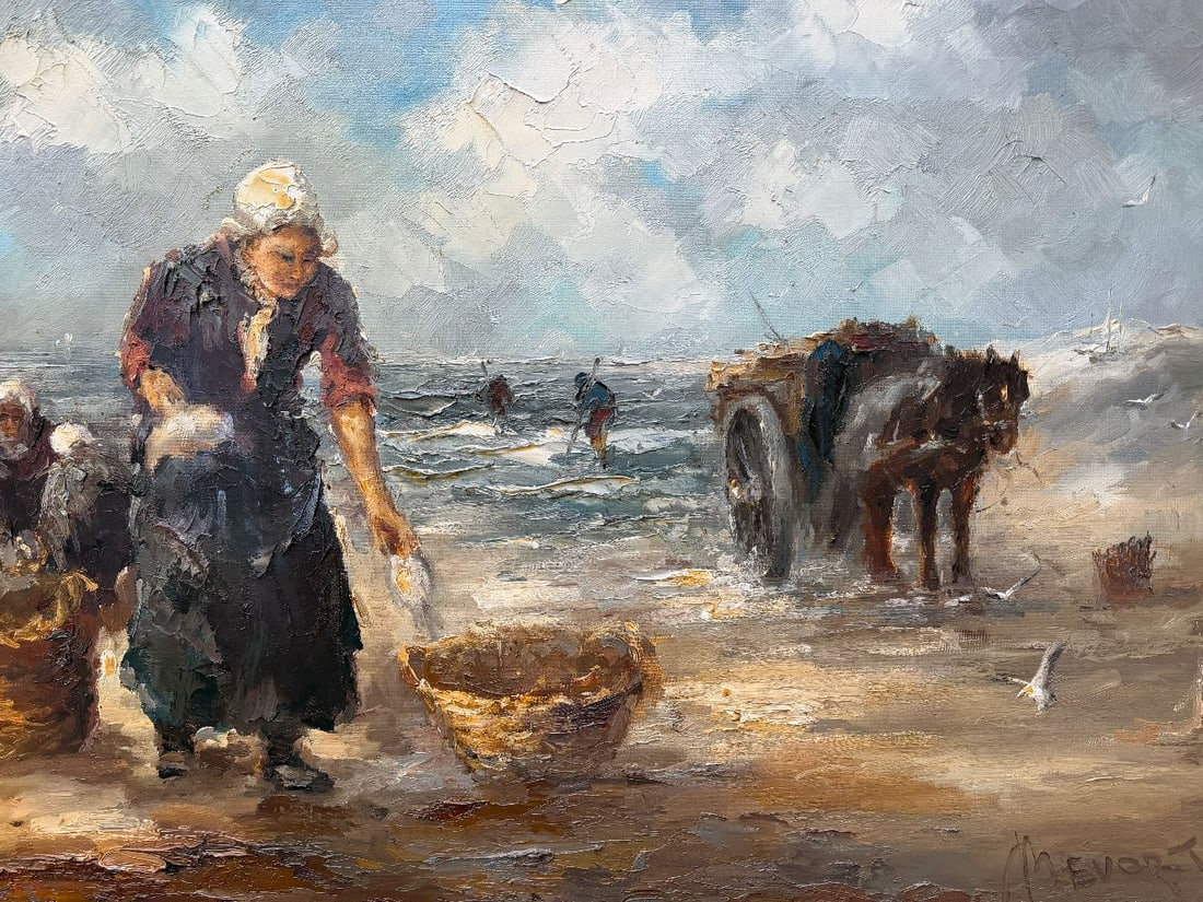 Jan BÉVORT, Fishermen's wives by the sea - 7