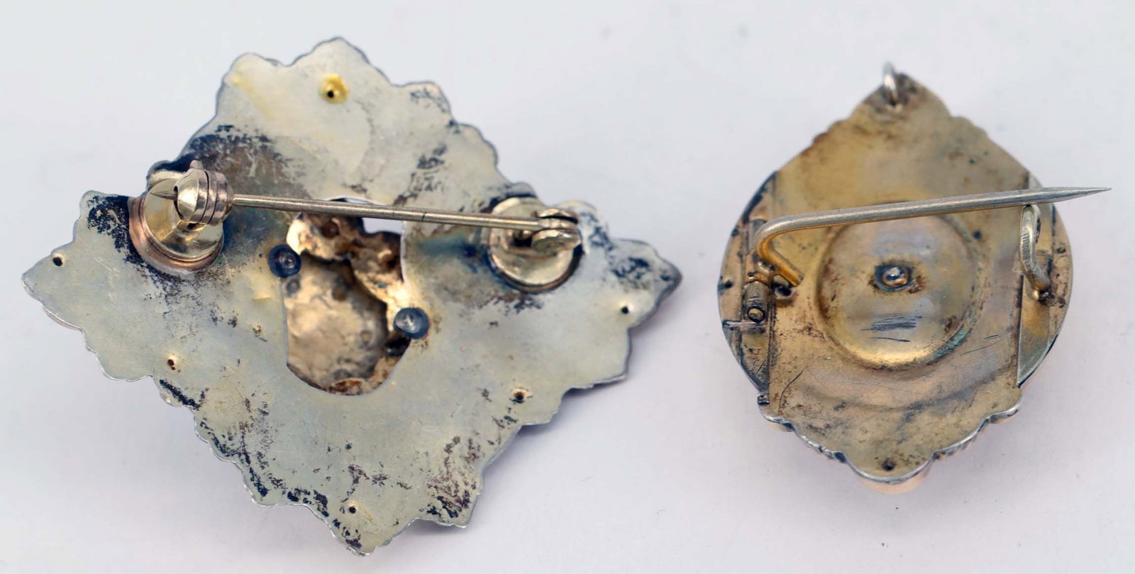 2 brooches, Biedermeier, circa 1850, signs of age - 3