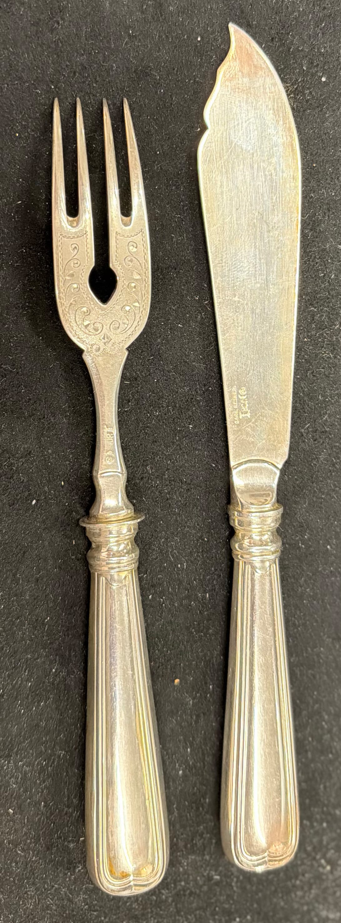 Sterling silver, fish cutlery set for 18 people - 2