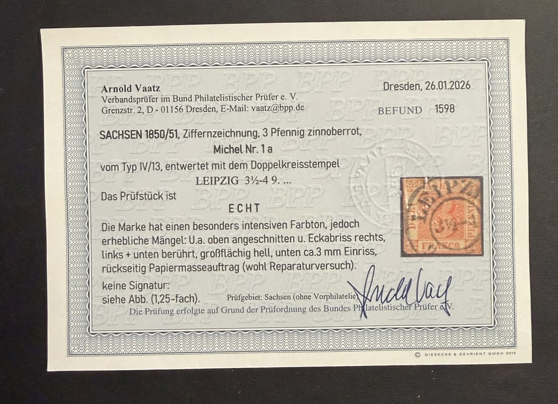 2 x Sachsendreier stamp - 4