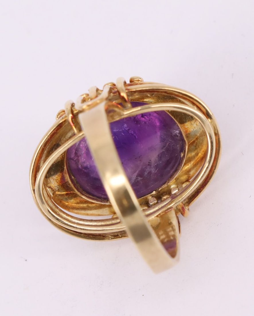 Ring, 14k gold, 9.2 g. Featuring an amethyst - 3