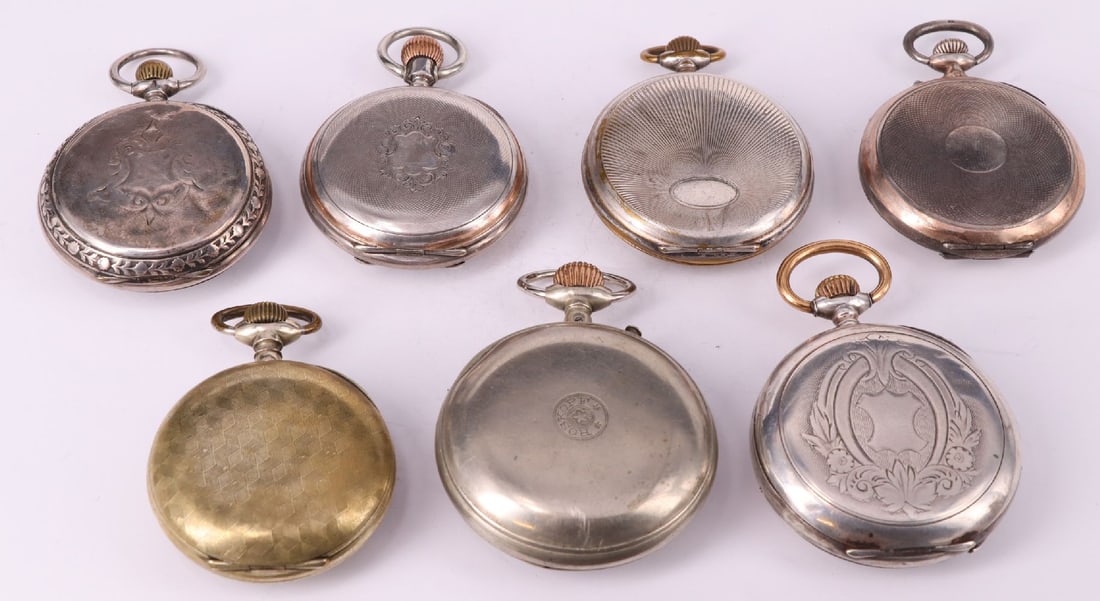 Set of 7 pocket watches, circa 1880/1890 - 16