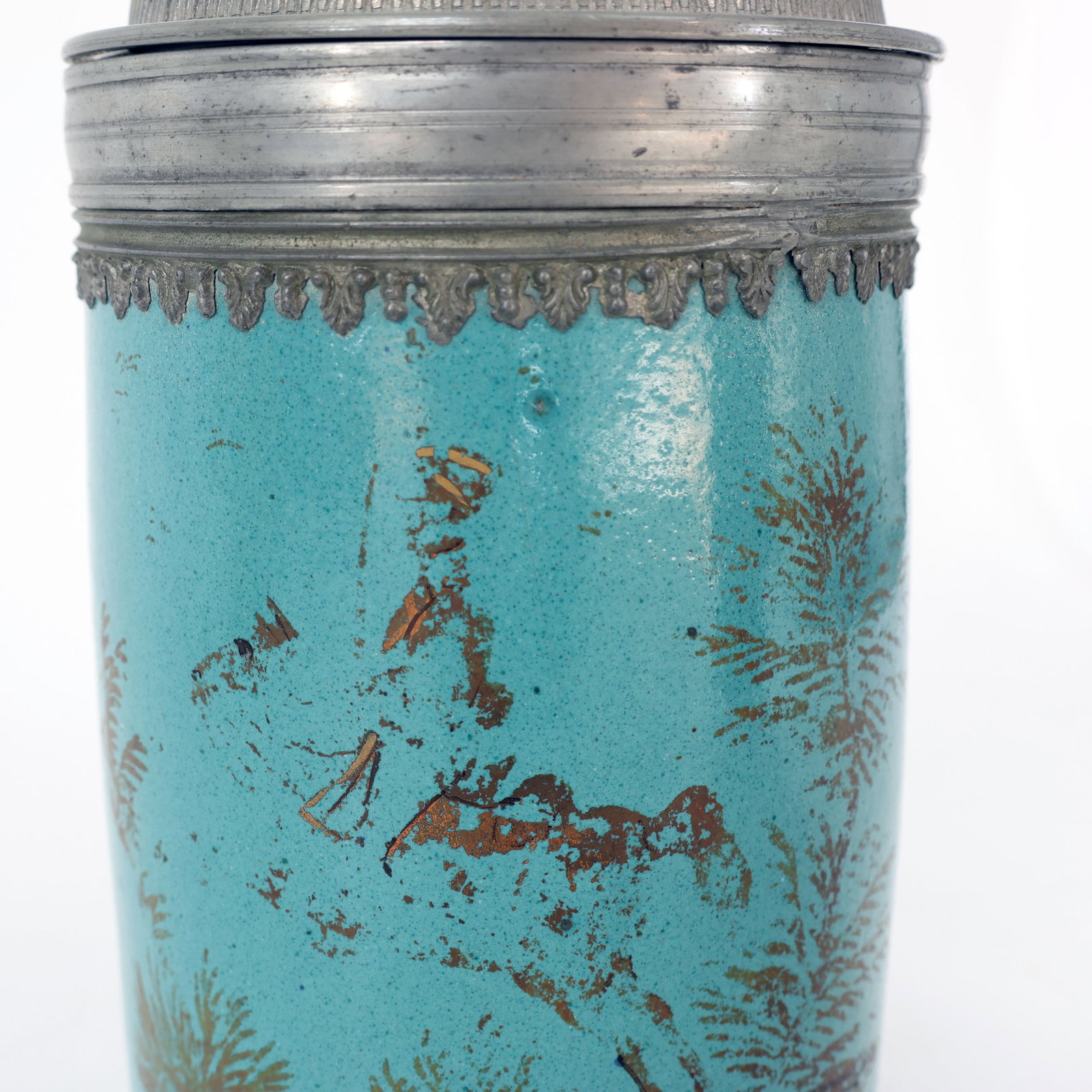 3 cylindrical jugs, faience, also from Schrezheim, - 7