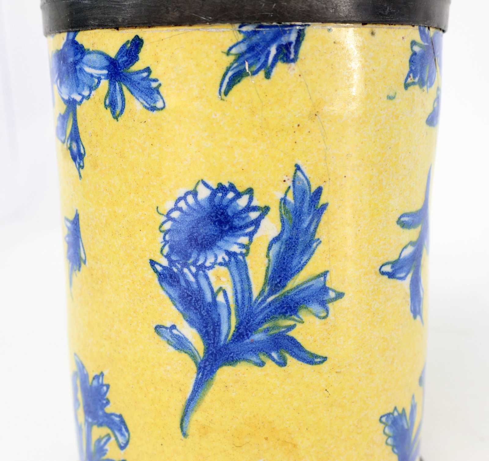 3 cylindrical jugs, faience, also from Schrezheim, - 9