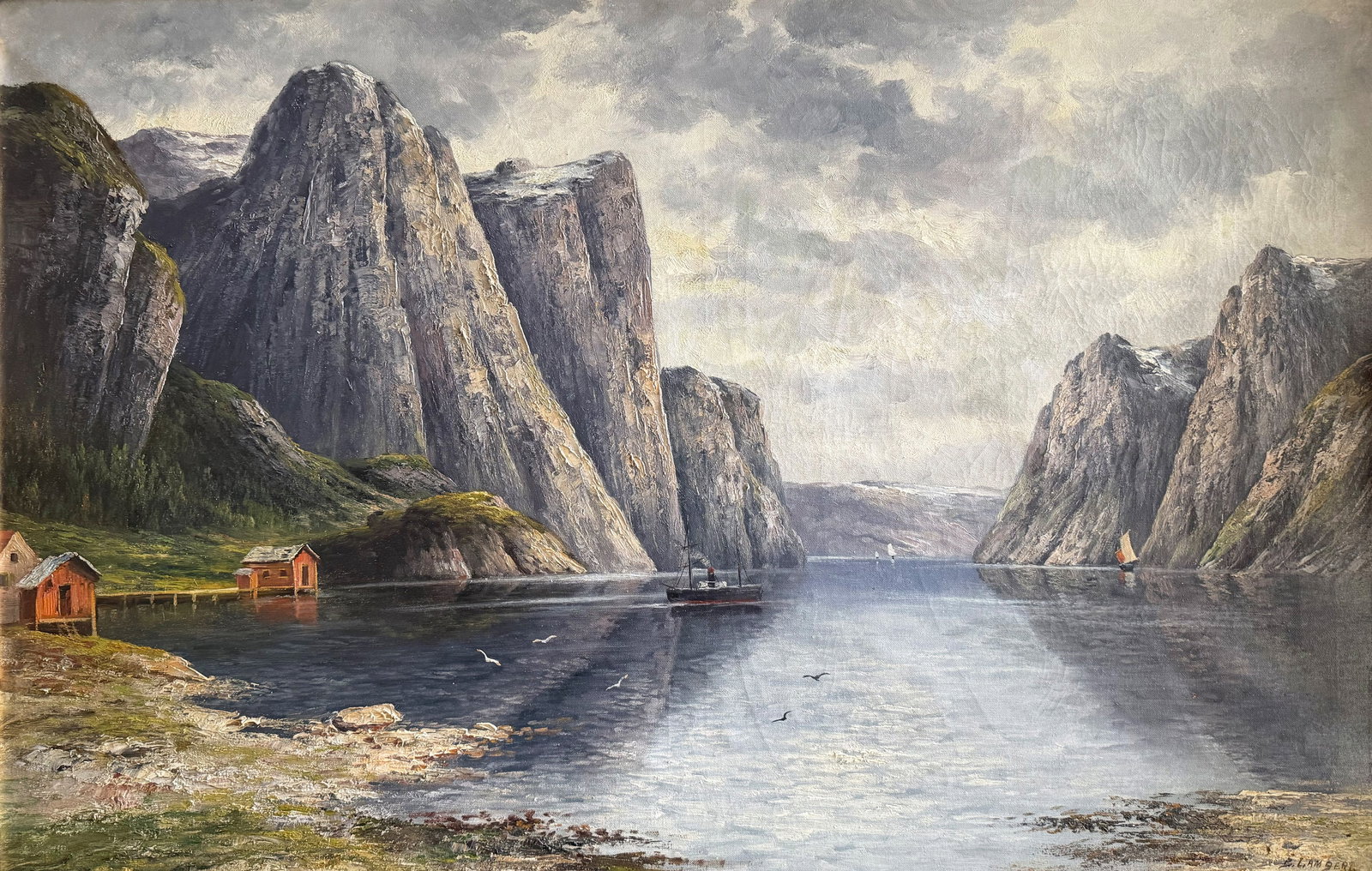 Karl KAUFMANN (1843–1902/05), Fjord Landscape - 2