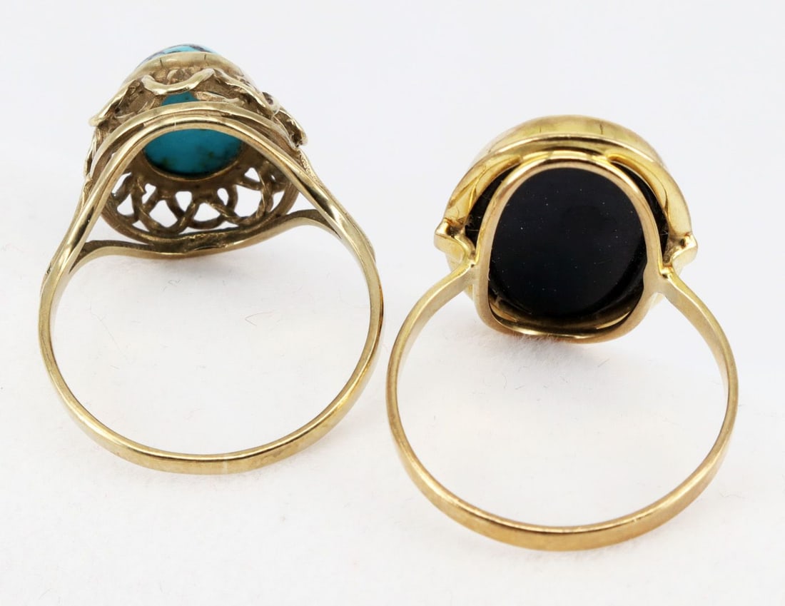 2 rings, 14k yellow gold, 5.5 g, signs of wear. - 4