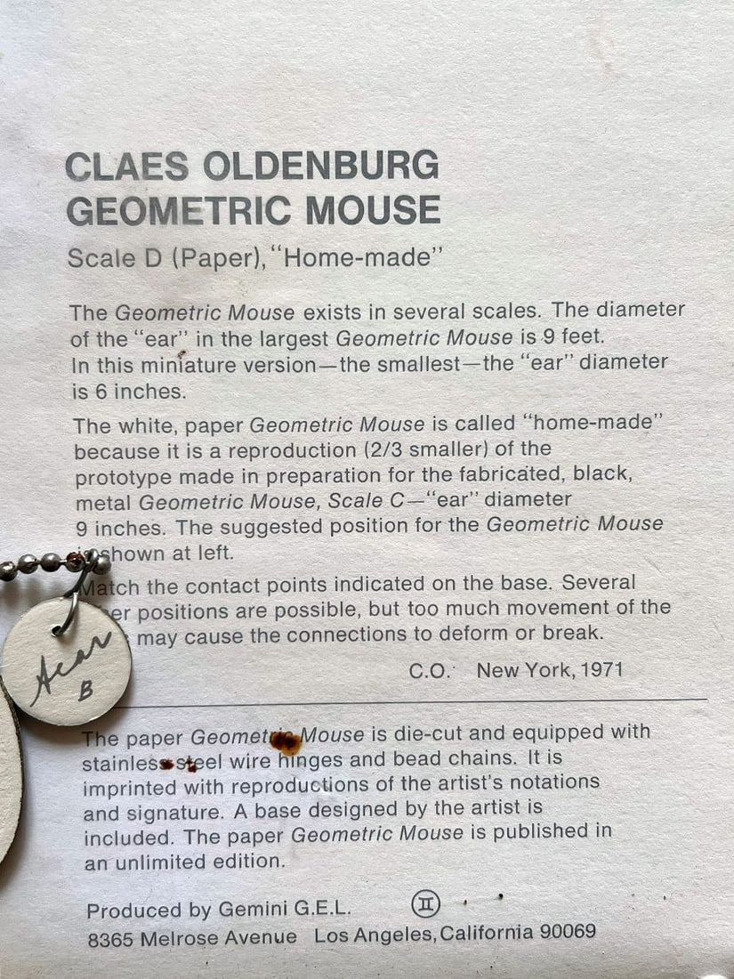 Claes Oldenburg, "Geometric Mouse" - 11