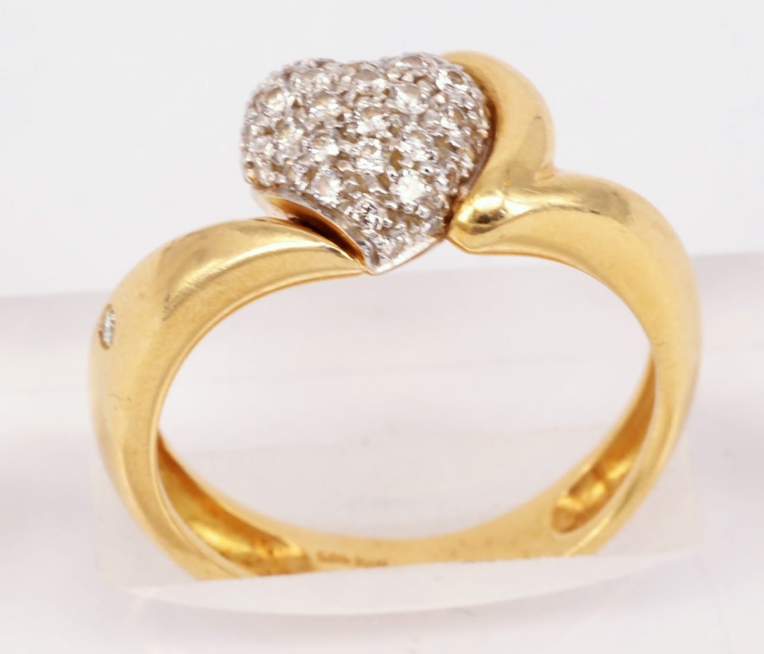Rings, gold, with diamonds (tested), signs of age - 9