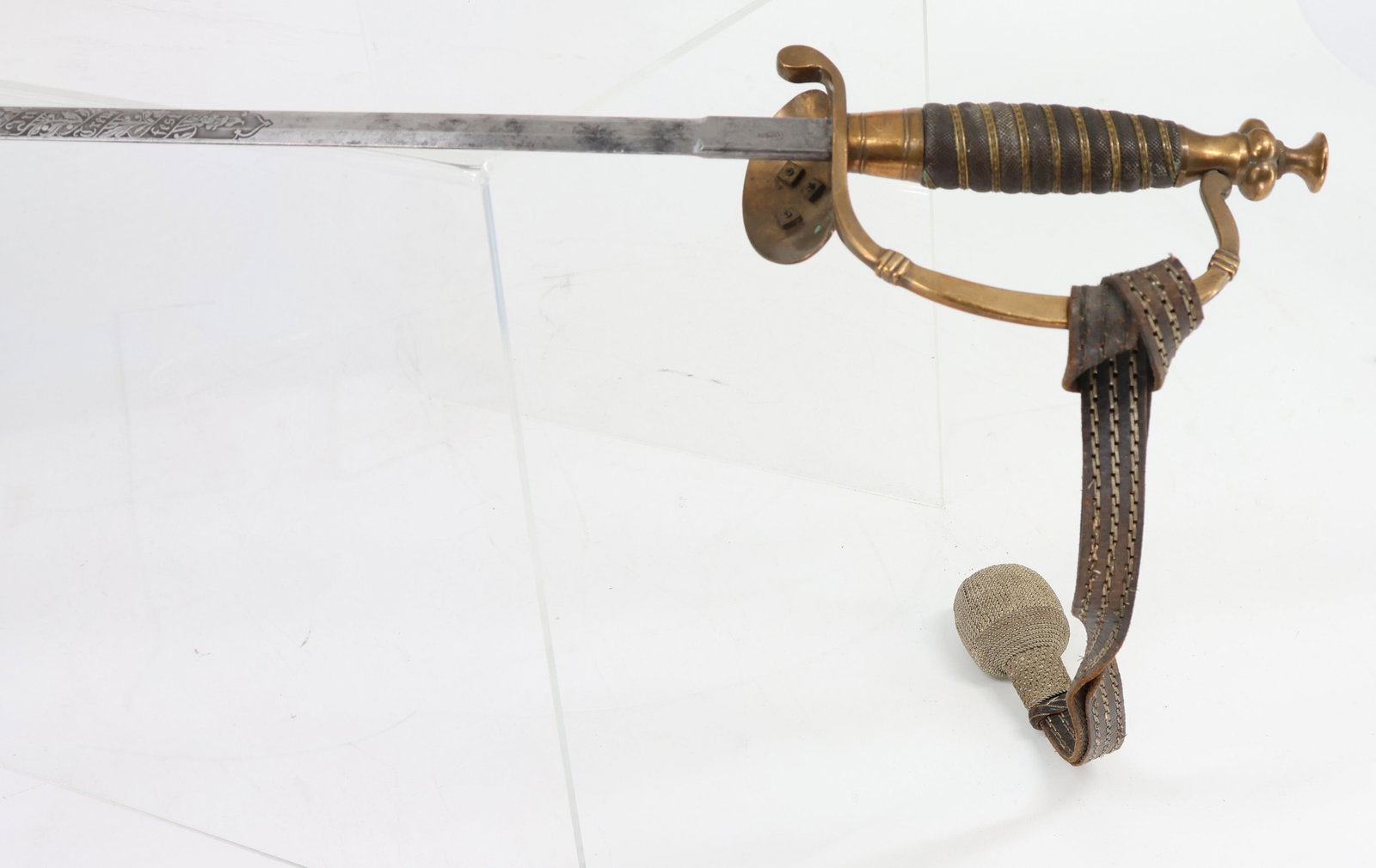 Sword, scabbard, sword knot with leather straps - 8