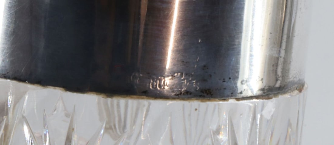 Vase, crystal glass with silver, signs of wear, - 2