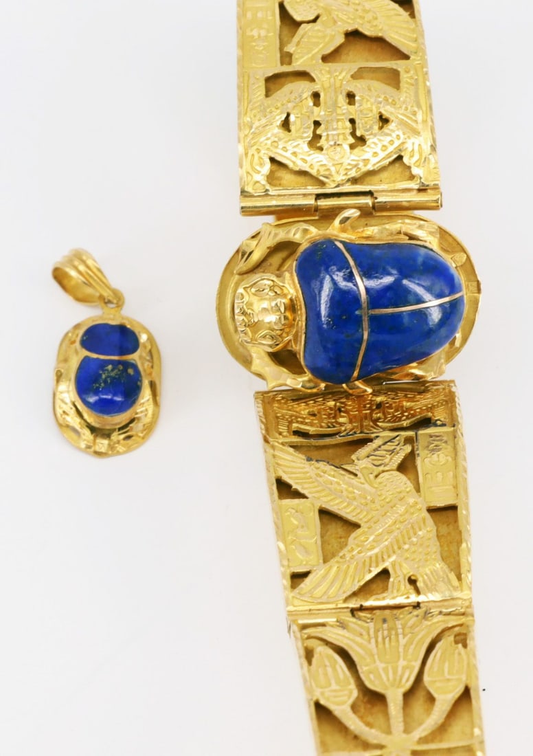 Bangle and pendant with a scarab - 2