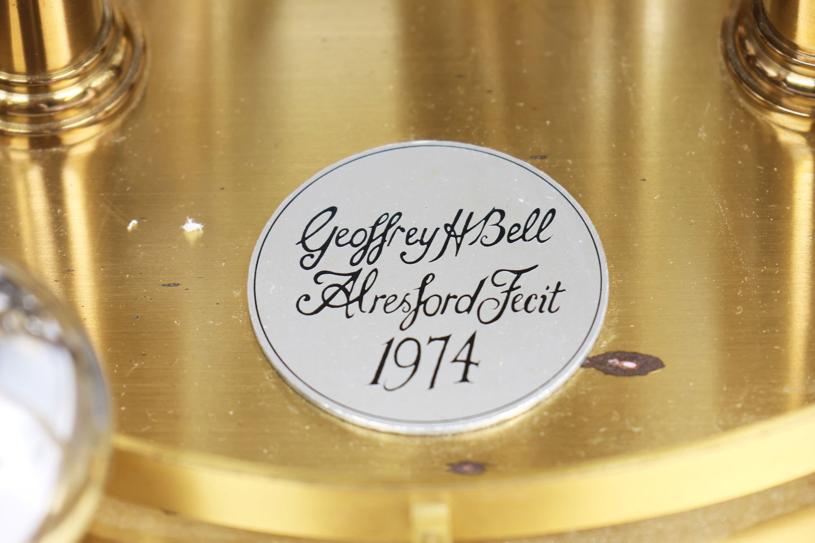 Spheroid weight clock with balls and glass dome - 3