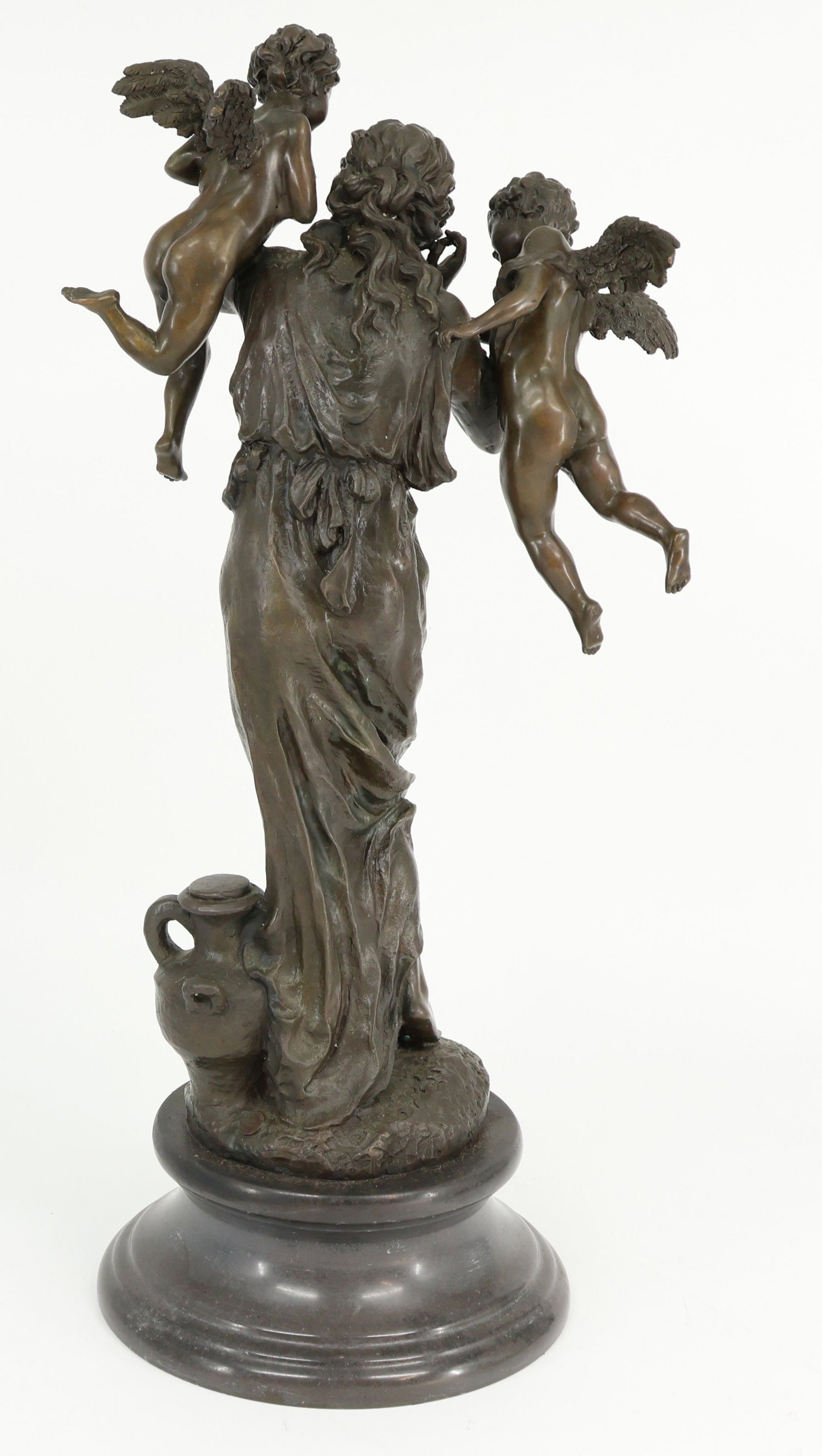 Young Woman with Two Angels, Bronze - 2