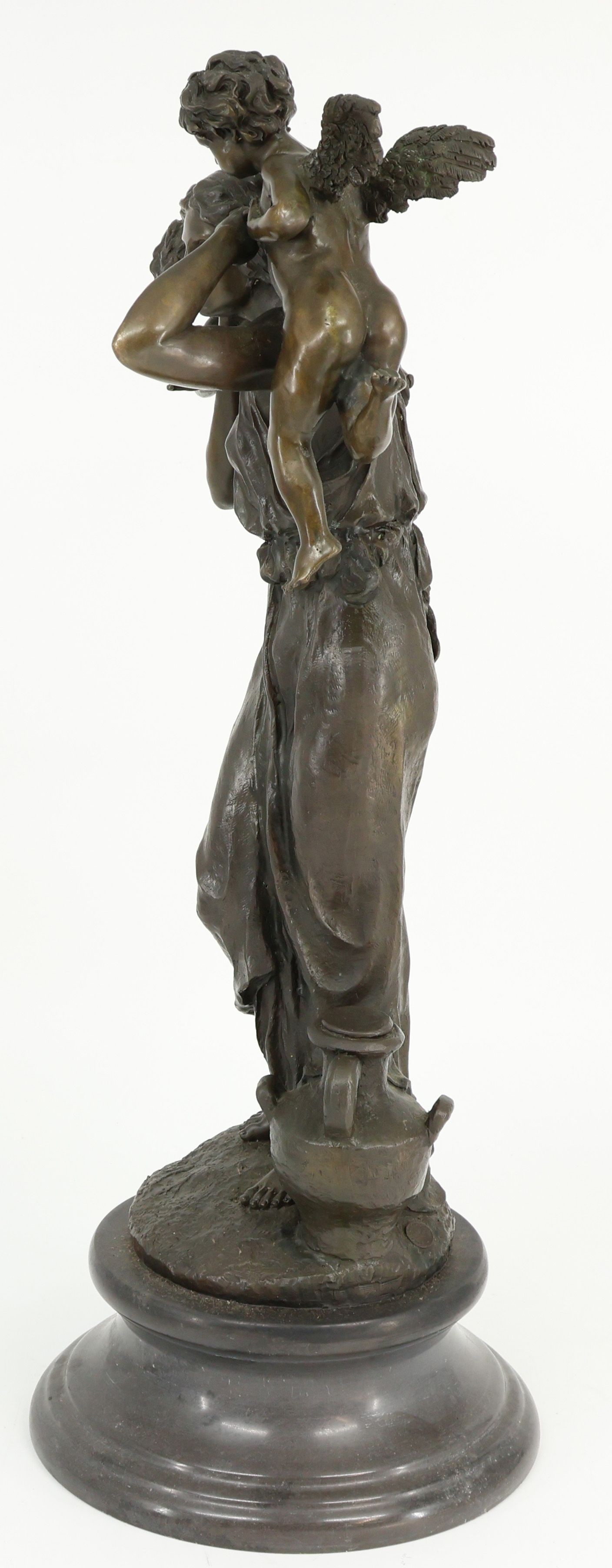 Young Woman with Two Angels, Bronze - 3