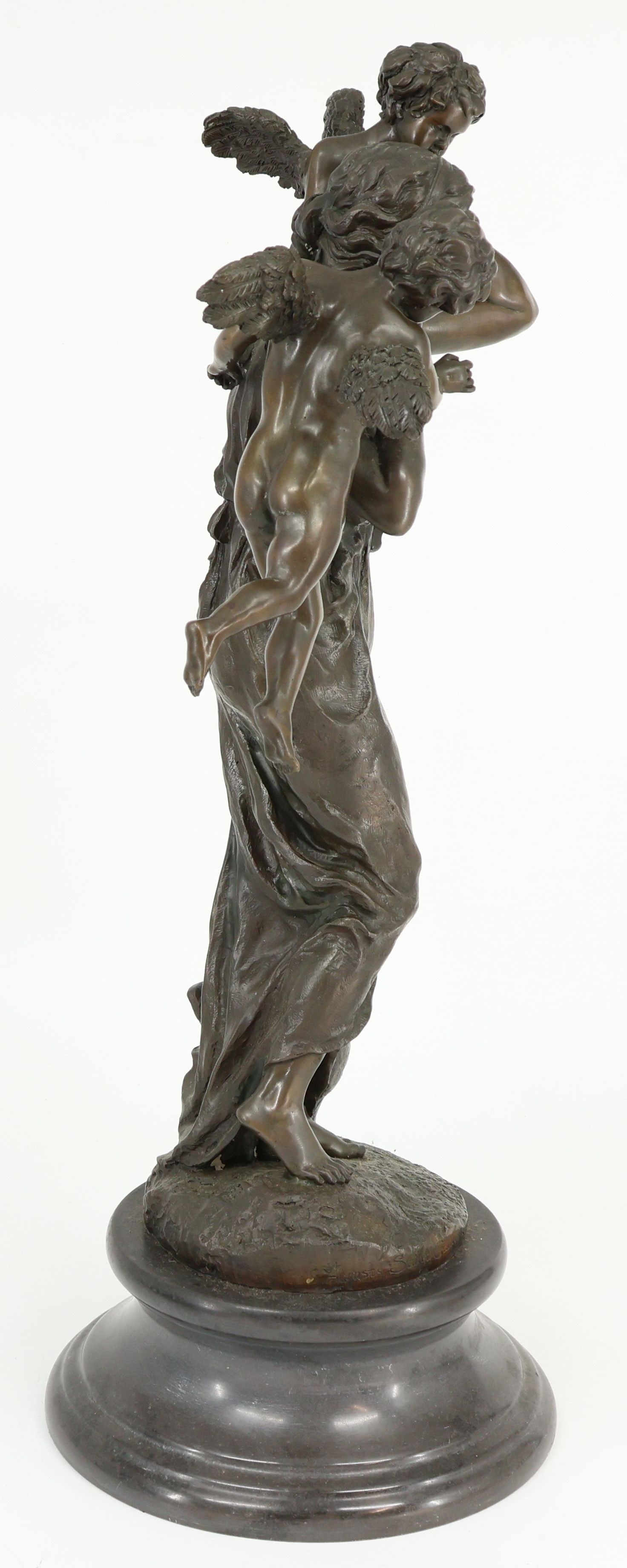 Young Woman with Two Angels, Bronze - 5