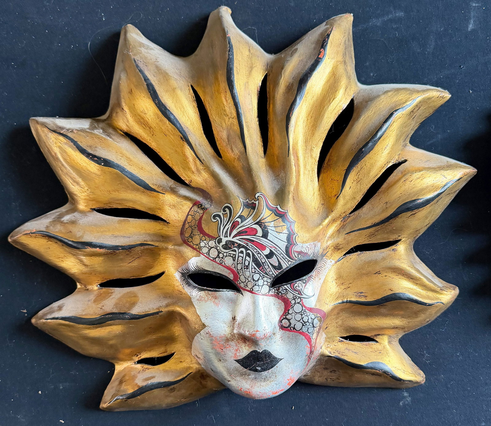 Four Venetian masks, Carnival, papier-mâché, - 6