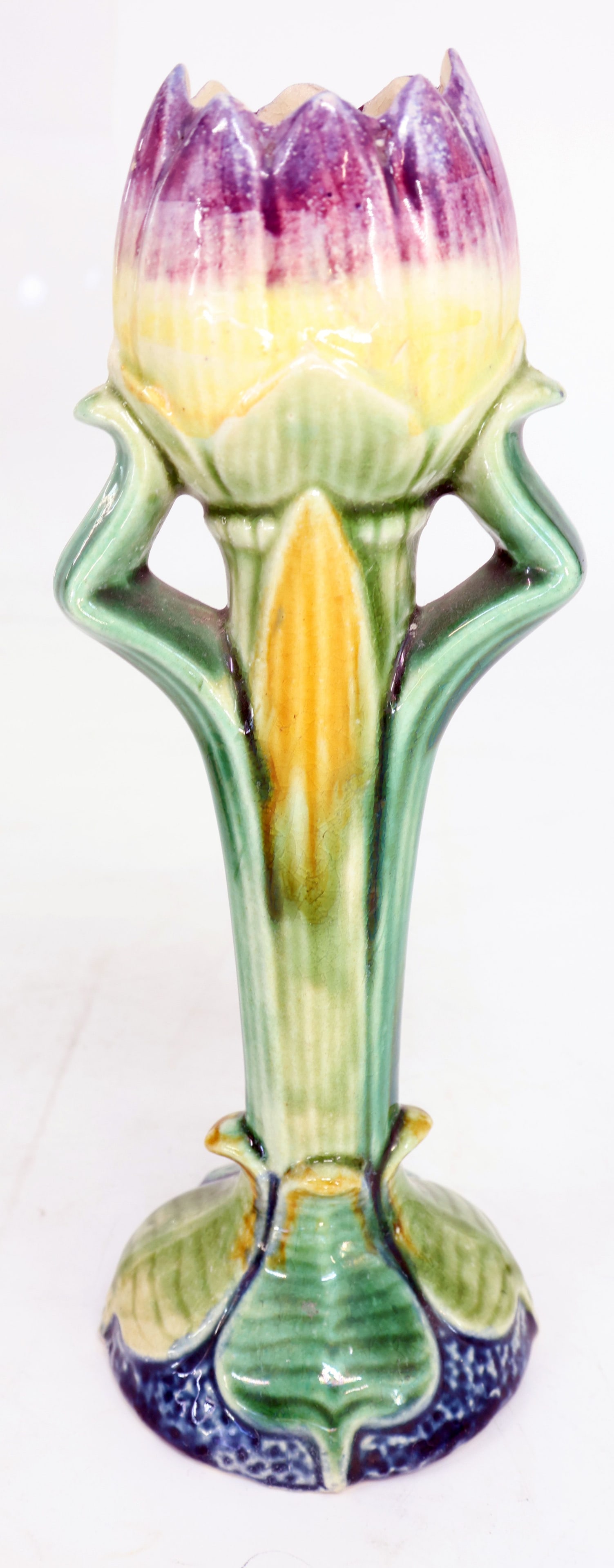 4 ceramic pieces, including Karlsruhe majolica; - 6