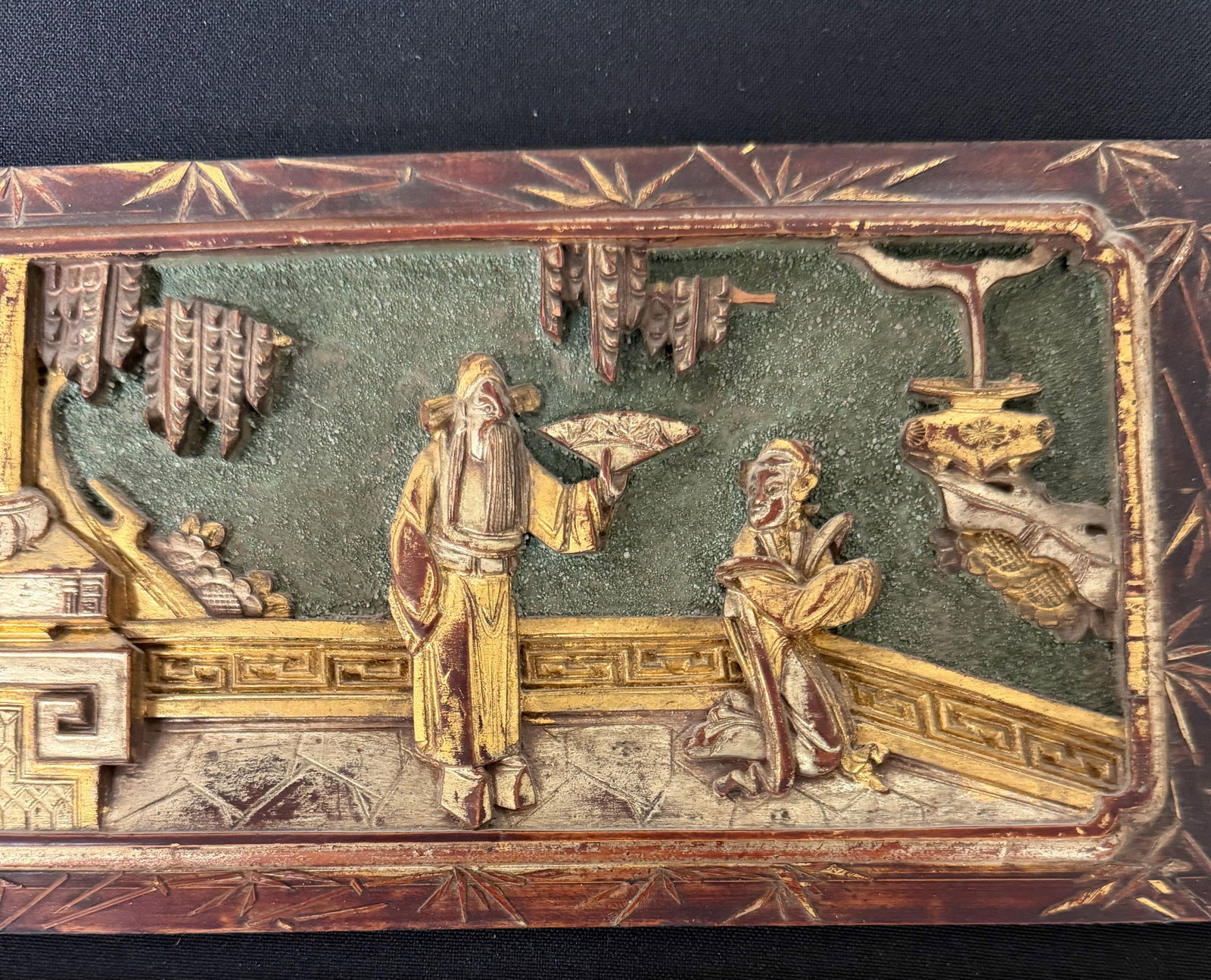 2 wooden panels, China, carved - 2