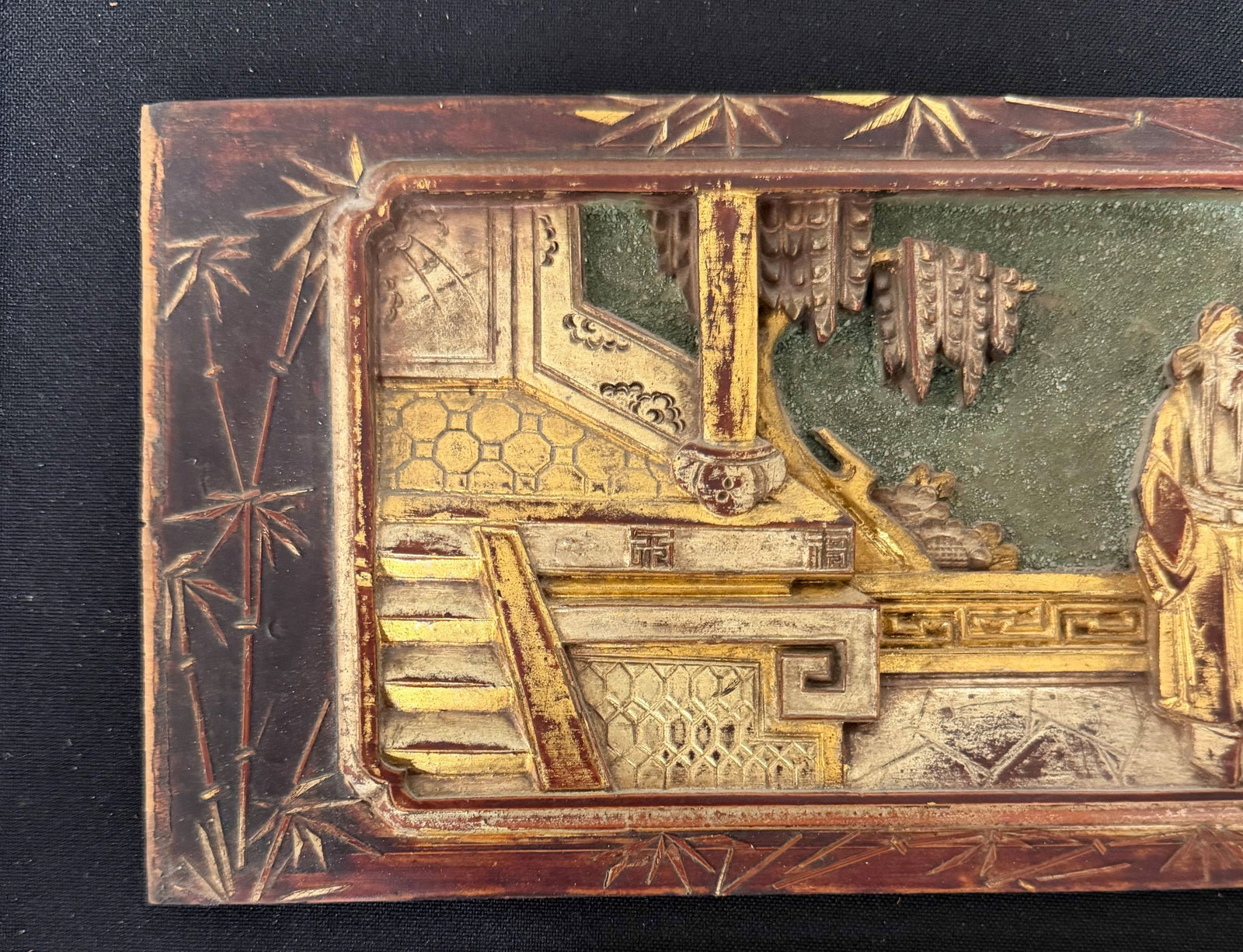 2 wooden panels, China, carved - 4