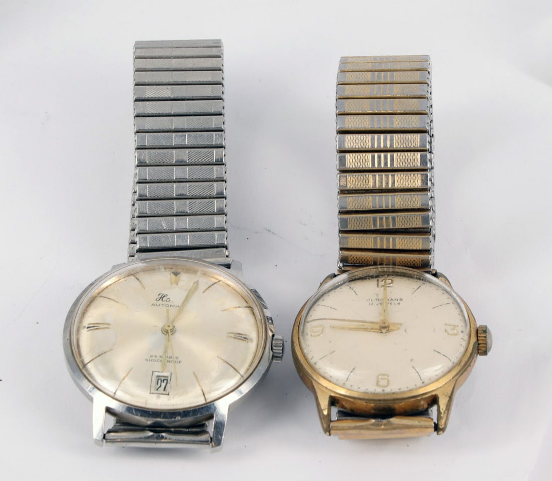 2 men's wristwatches, 1950s/1960s, 1 x Junghans - 2