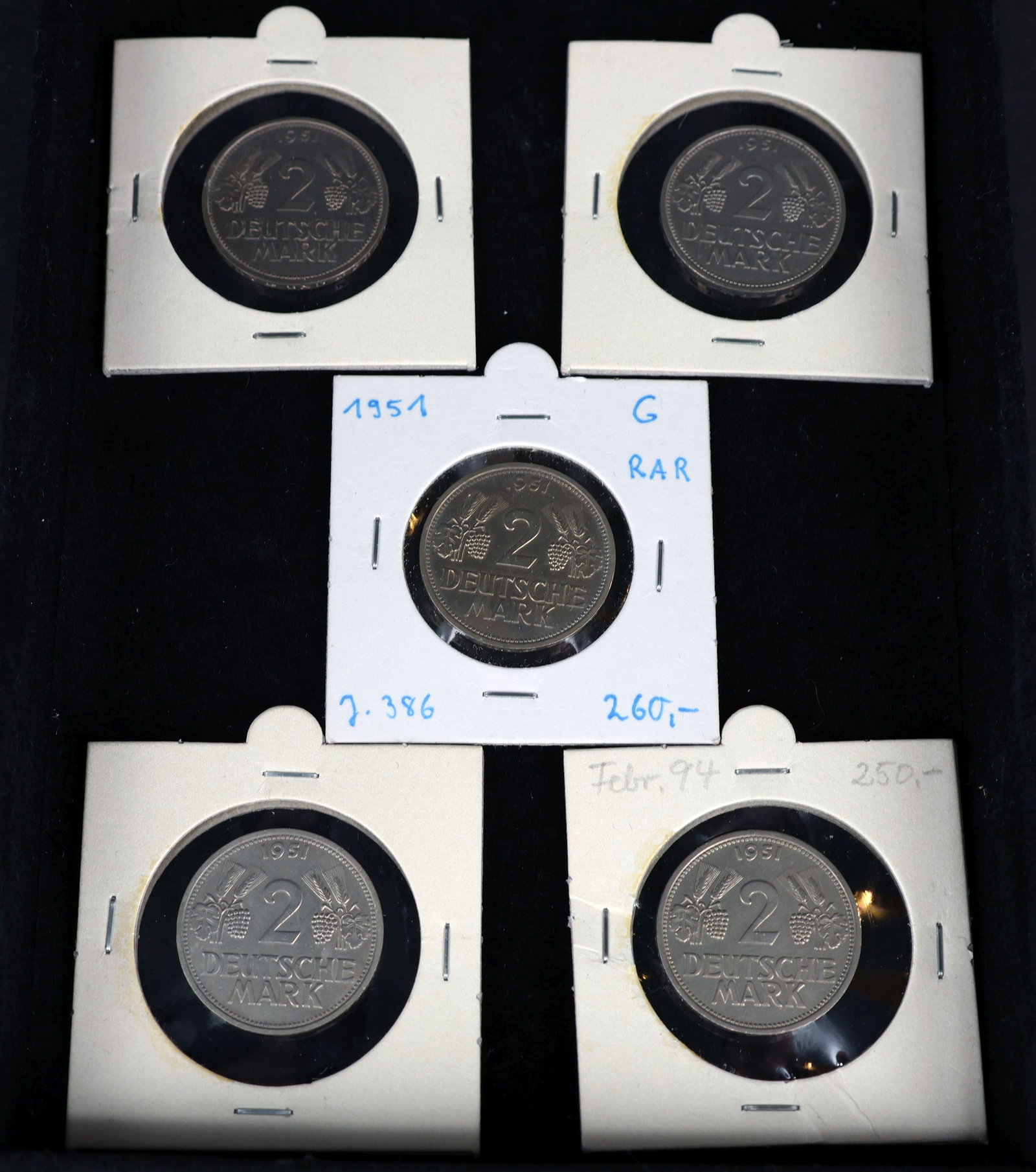 2 German marks 1951, mint mark G (1 of 12)