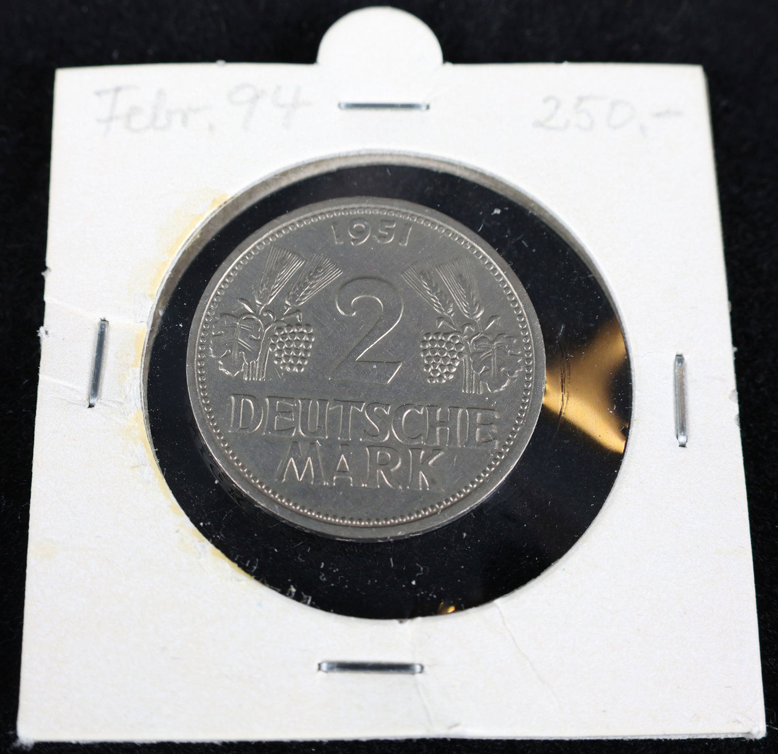 2 German marks 1951, mint mark G - 2