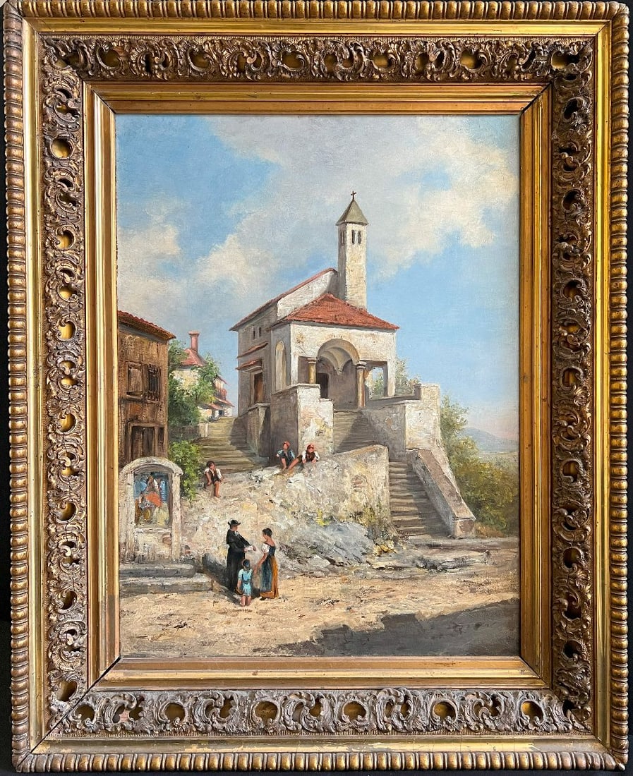Unknown Italian artist, Circa 1900, Scenery with vill - 7