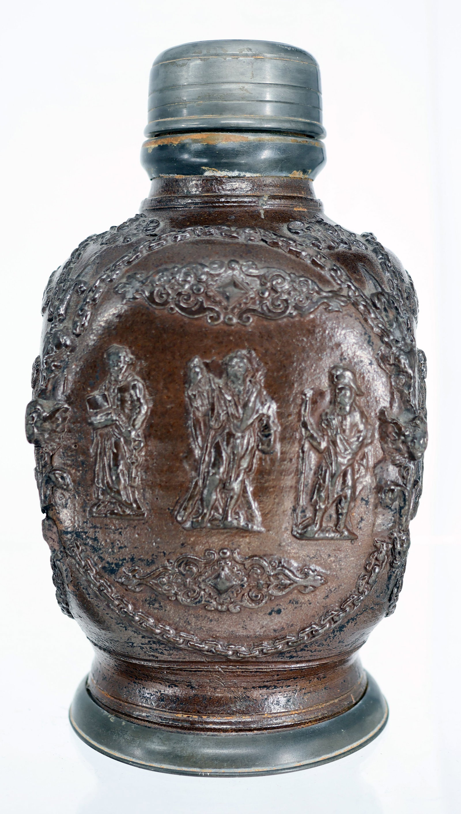 3 items, dark clay, signs of age: Creussen, c. 1700, - 13