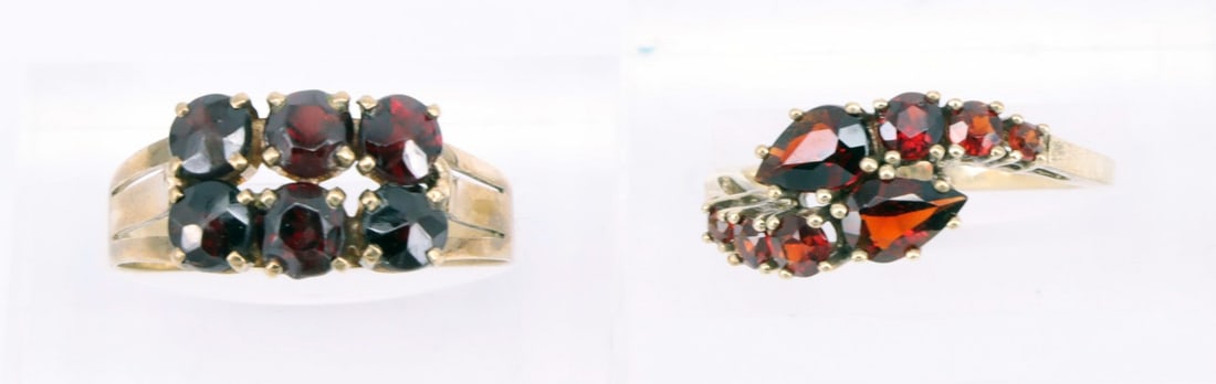 Set of garnet jewelry, 333 gold, 12.8 g, signs of age - 4