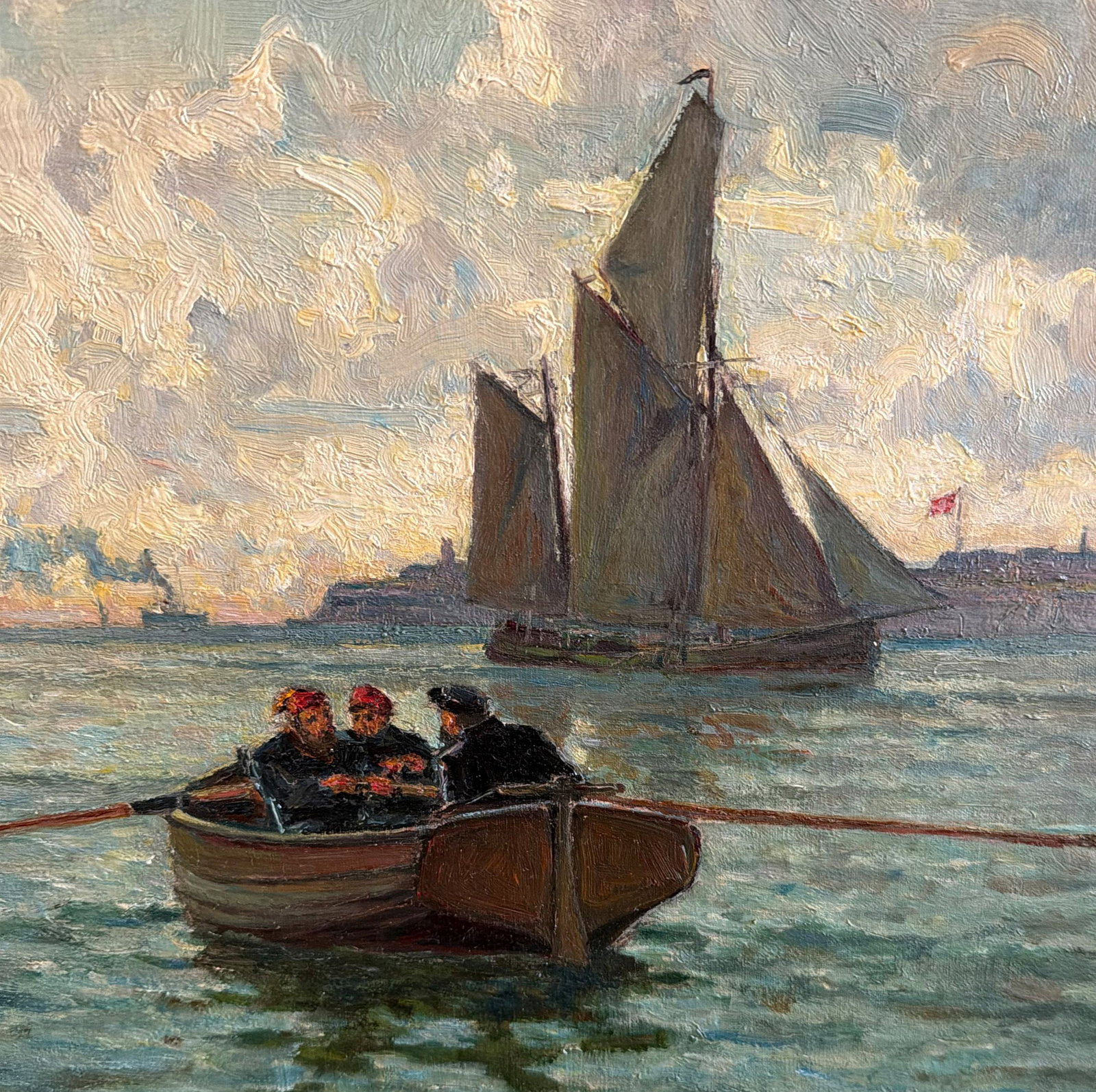 Henry ENFIELD, Ships and Boats Near a Cloudy Coast - 5