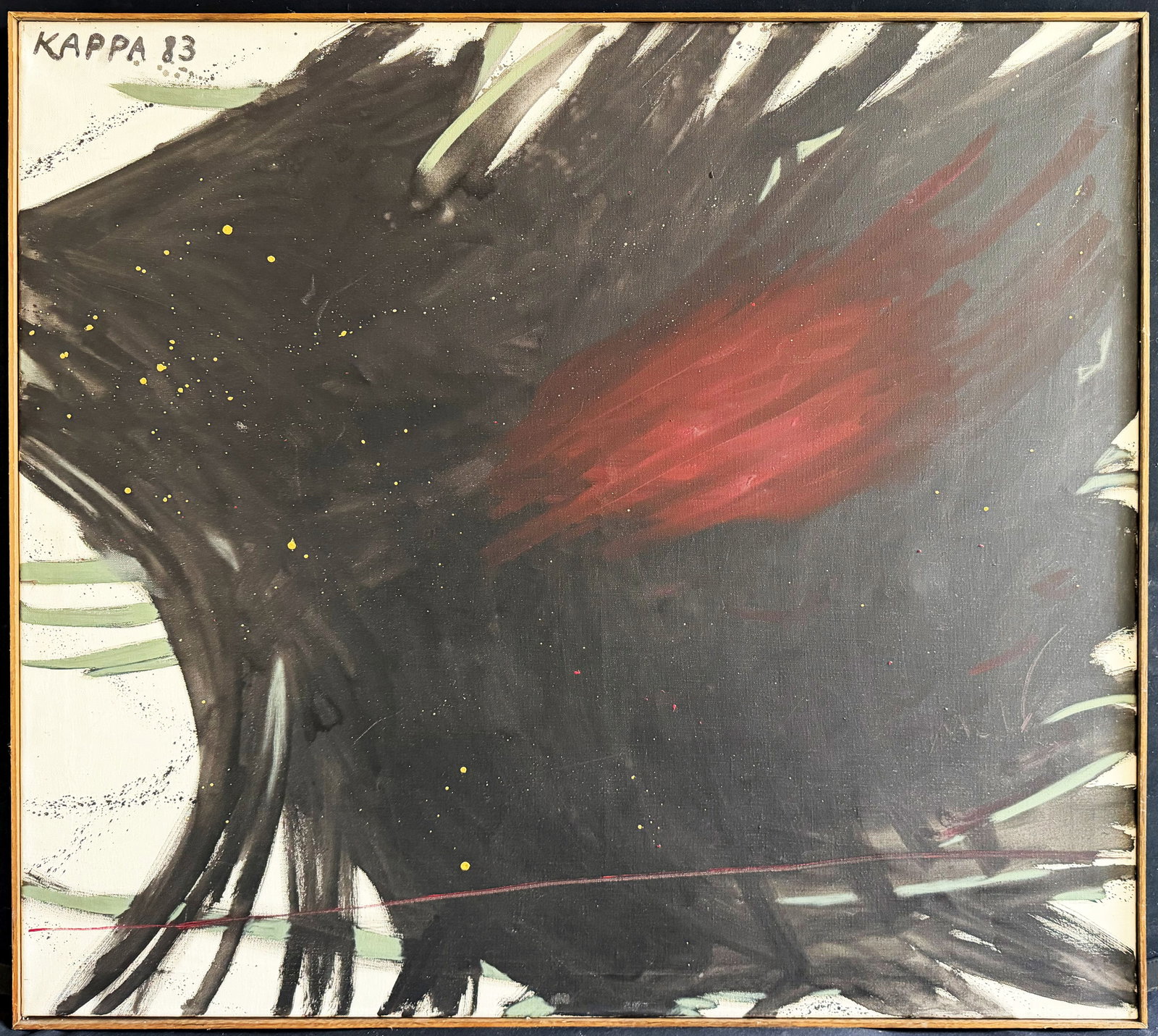 Kappa, Abstract Composition in Black: Kappa, Abstract Composition in Black, signed and dated '83, oil on canvas, 102 x 112 cm, from a private collection in southern Germany Kappa, Abstrakte Komposition in Schwarz, bezeichnet und datiert