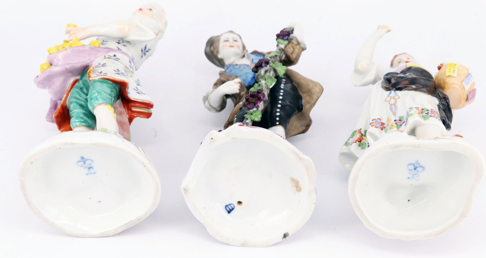 3 porcelain figurines, some chipped and restored - 2