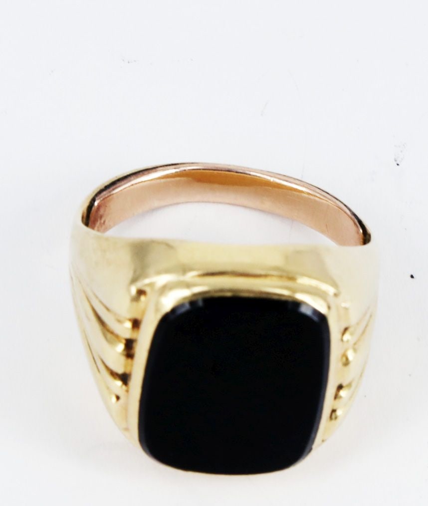 Onyx men's ring, 585 GG, tested, 6.68 g - 4