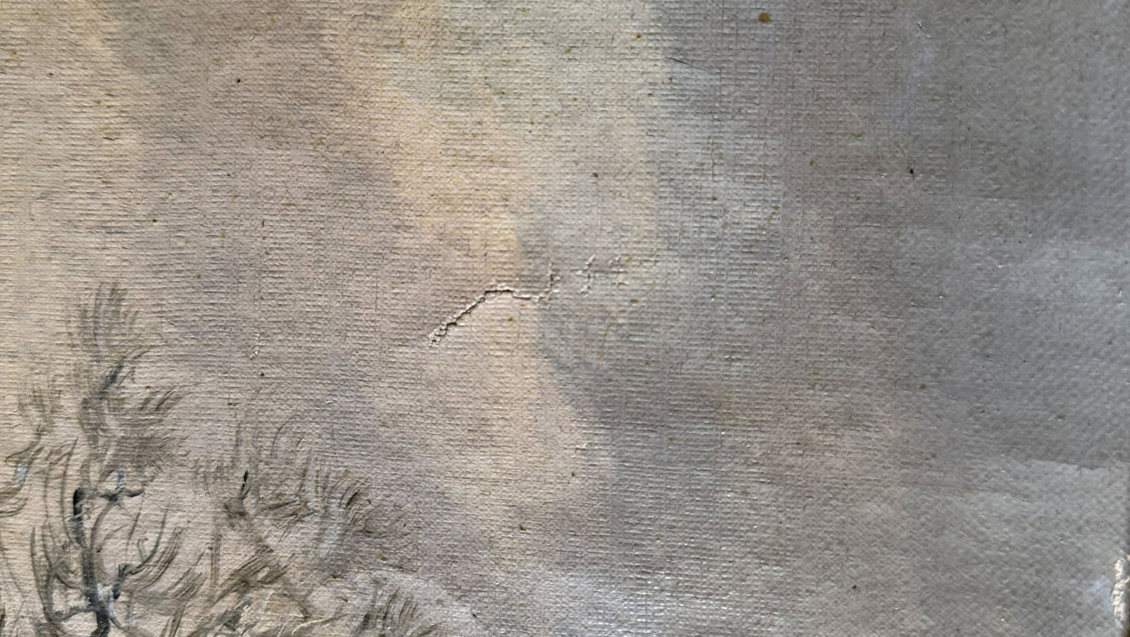Unknown artist, snowy landscape with house and figure - 4