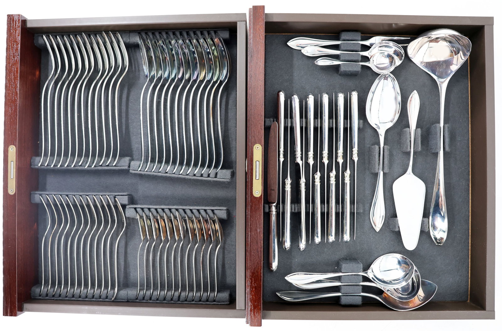 Silver cutlery set for 12 people by Robbe & Berking - 6