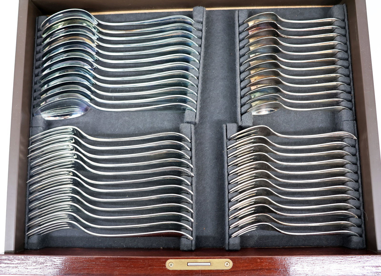 Silver cutlery set for 12 people by Robbe & Berking - 7