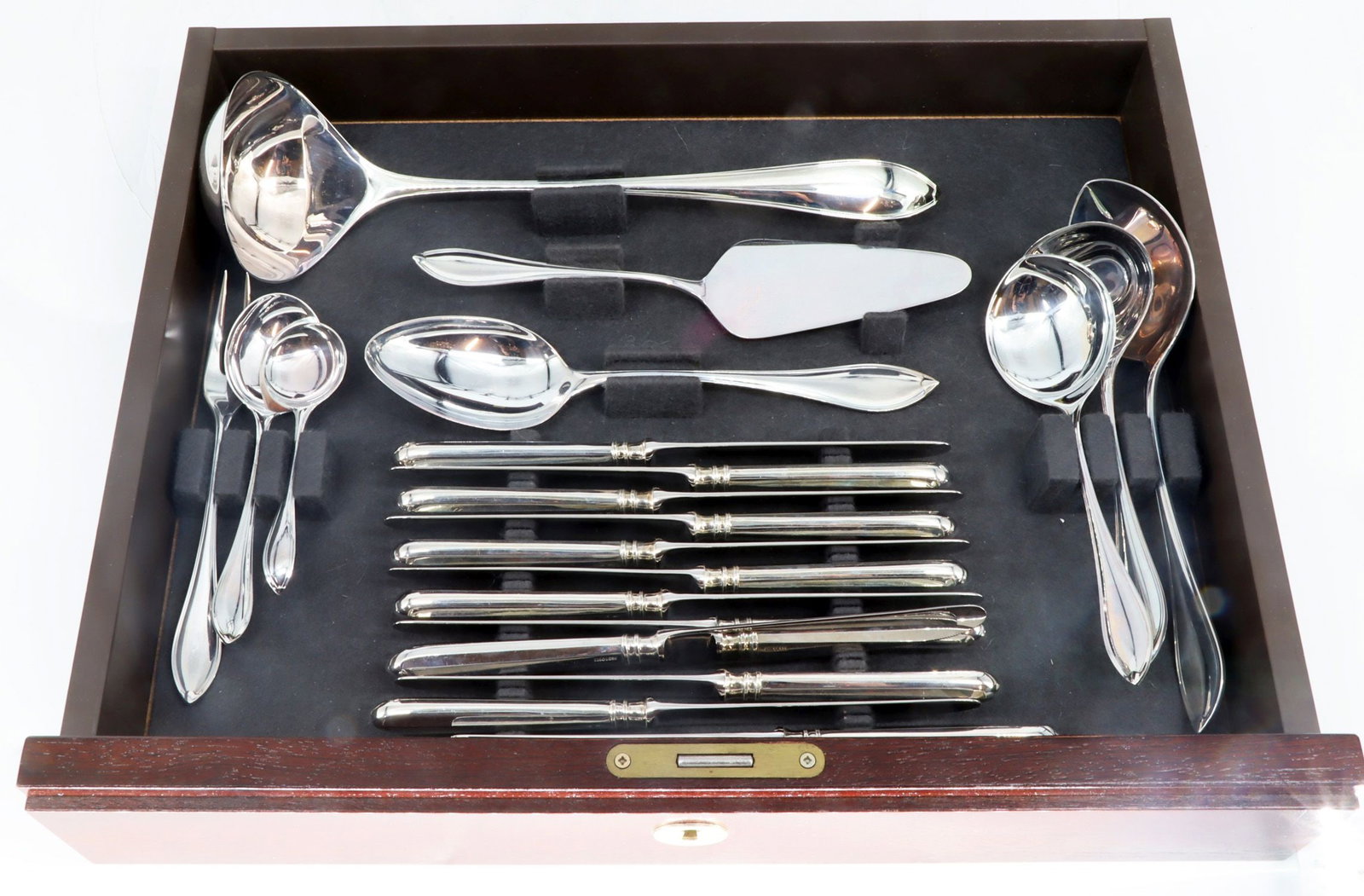 Silver cutlery set for 12 people by Robbe & Berking - 8