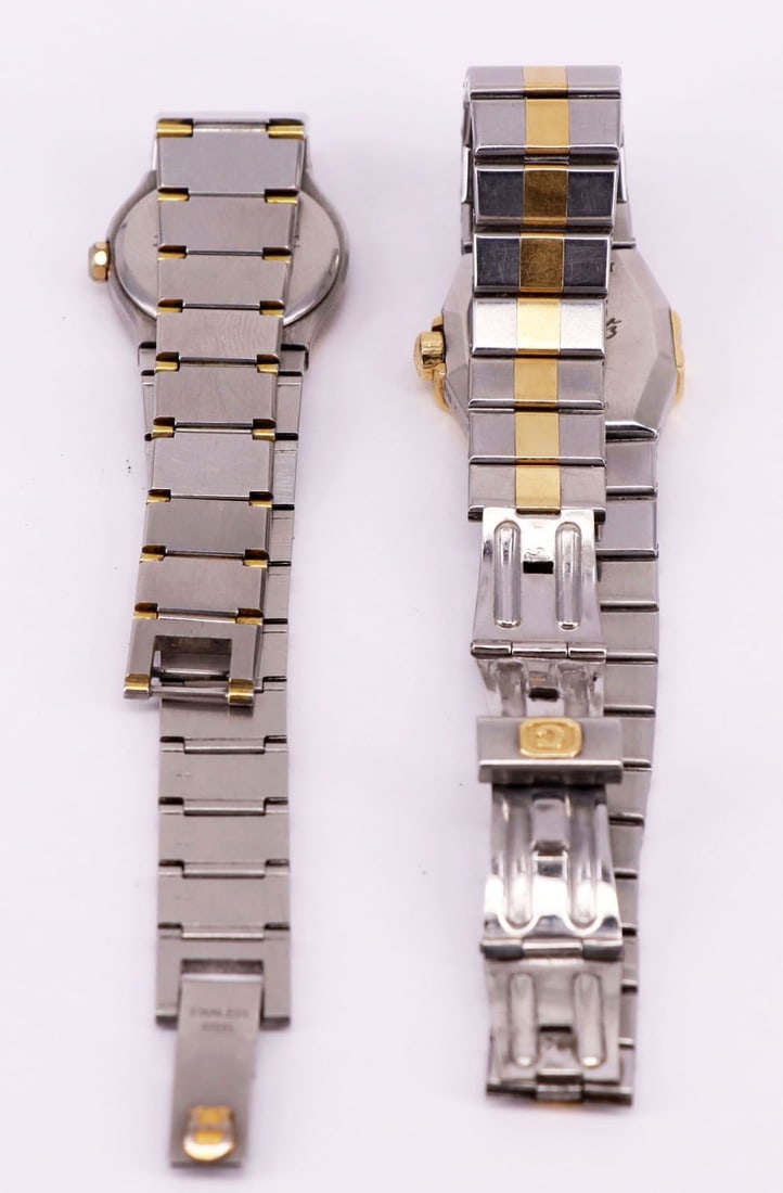 2 women's wristwatches, used, movements not tested: - 4