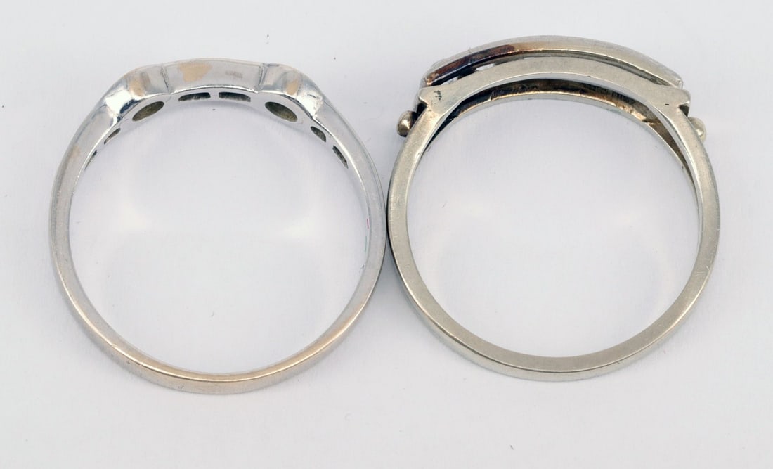 2 rings: Ring, 750 white gold, 2.66 g - 3