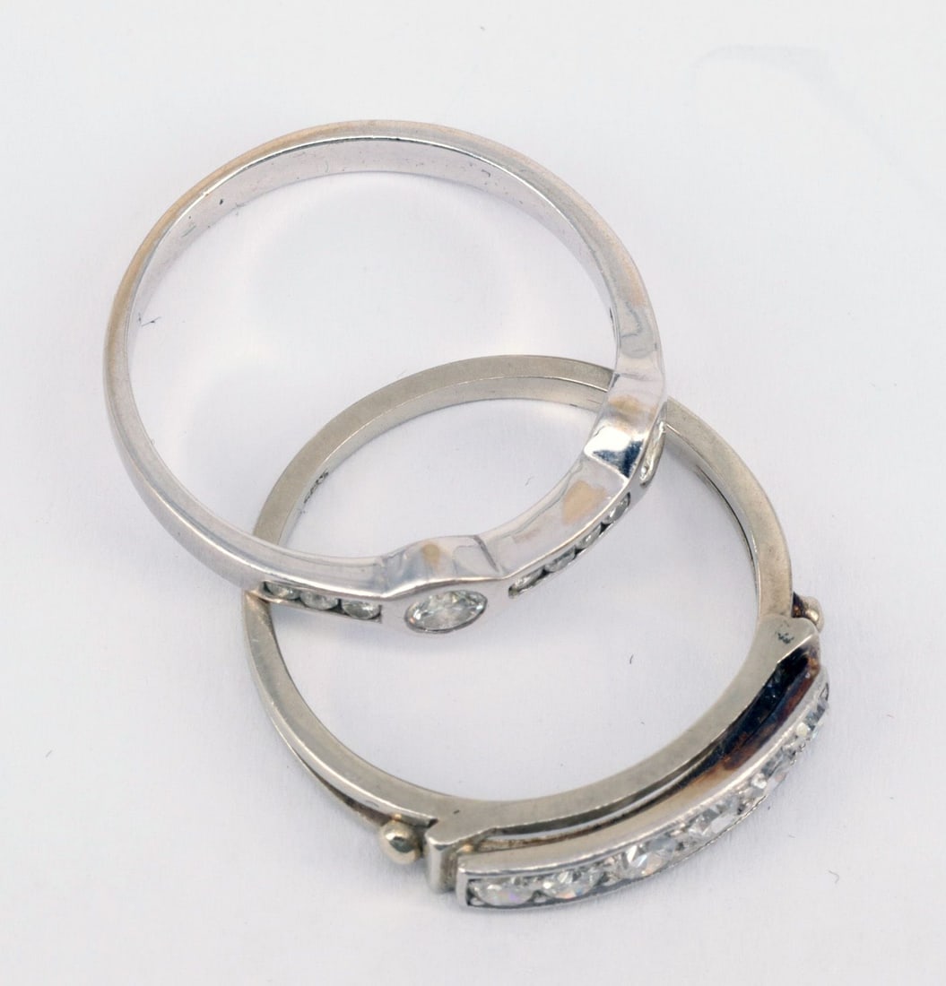 2 rings: Ring, 750 white gold, 2.66 g - 5