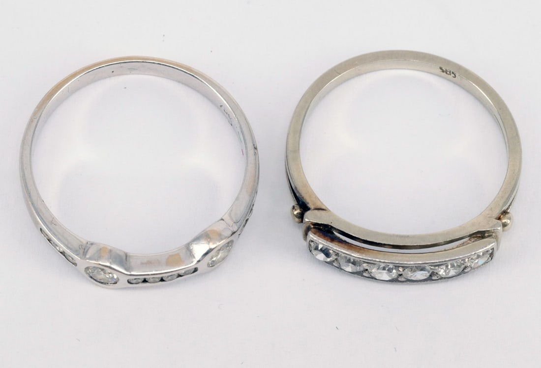 2 rings: Ring, 750 white gold, 2.66 g - 6