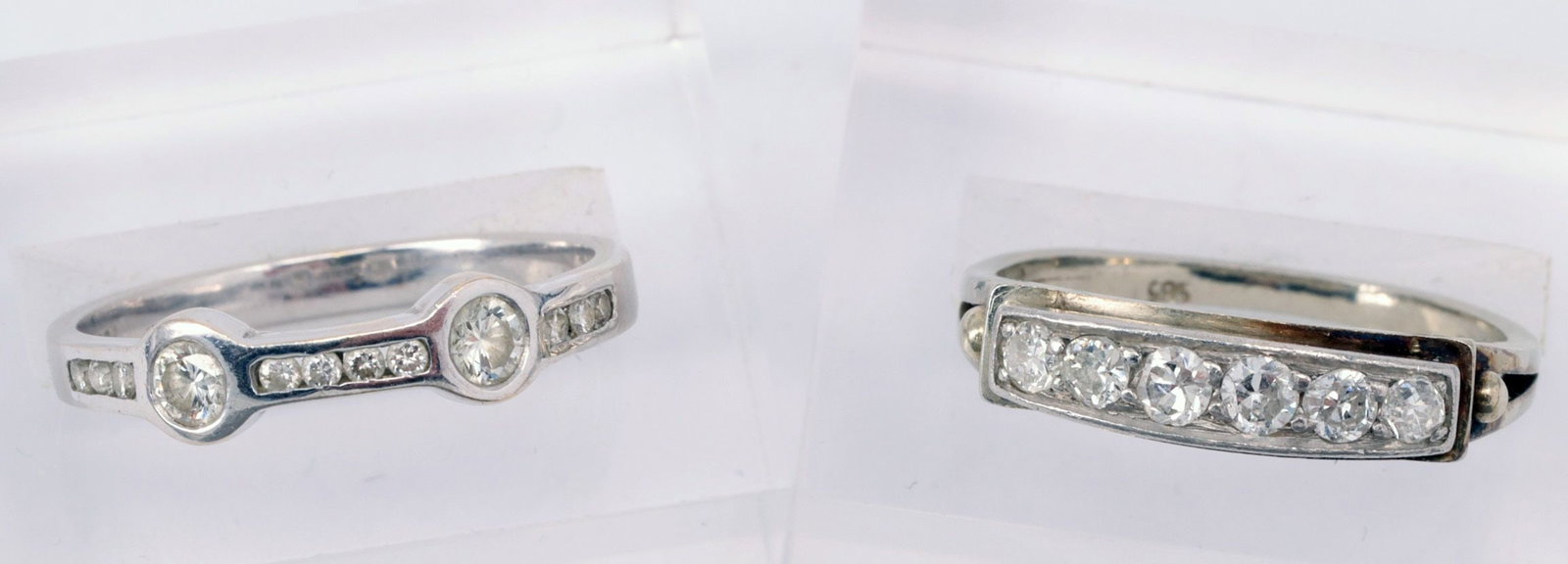 2 rings: Ring, 750 white gold, 2.66 g - 7