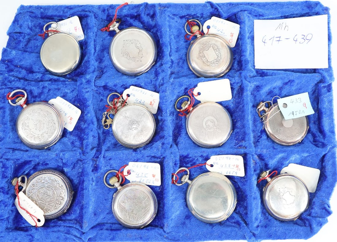 Set of 11 pocket watches, one marked (Omega) - 3