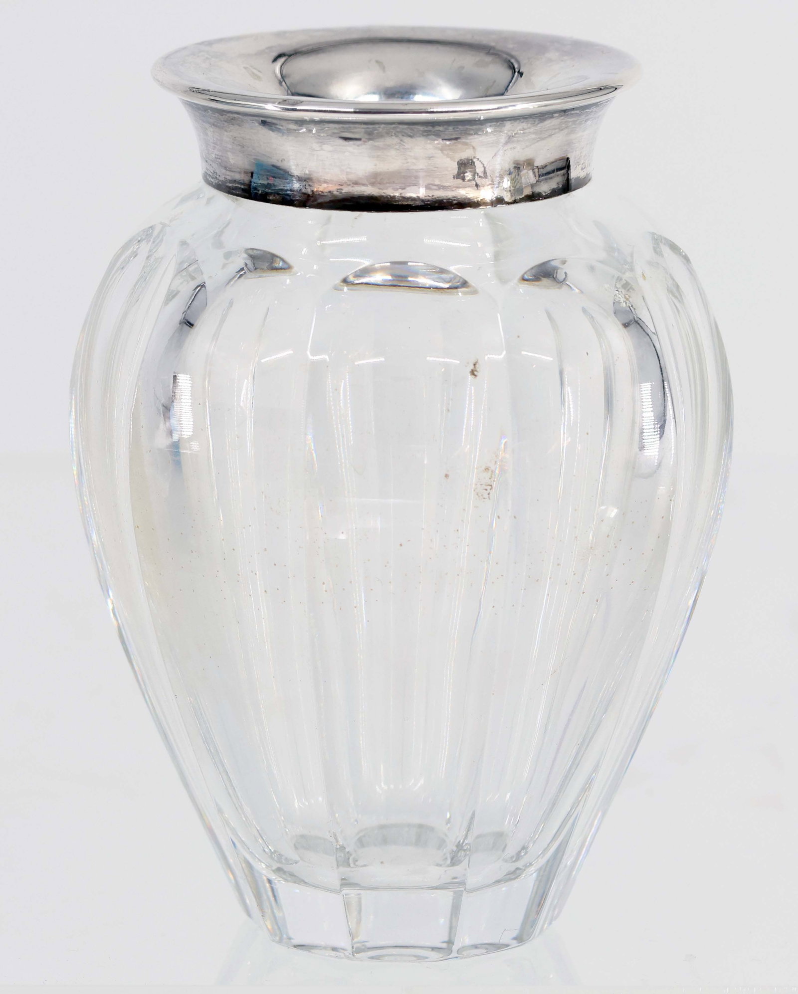 2 x glass with silver, signs of age. Carafe, - 4