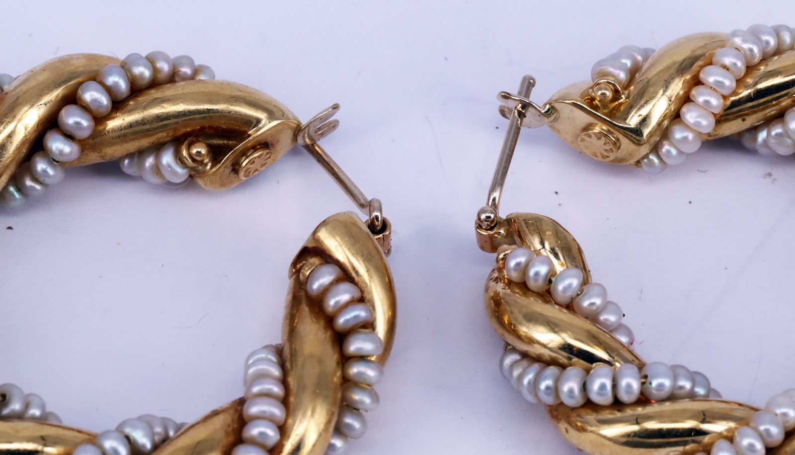 Pair of hoop earrings, 14k yellow gold, 14.9 g - 2