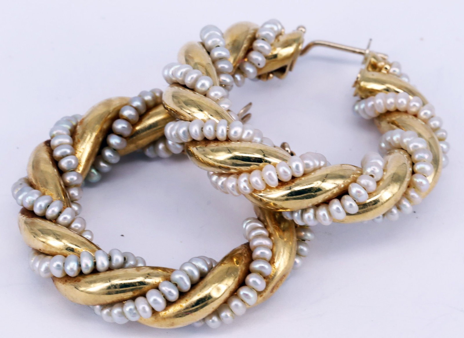 Pair of hoop earrings, 14k yellow gold, 14.9 g - 4